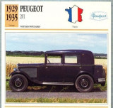 244 Foto Automobilism - PEUGEOT 201 - FRANTA - 1929-1935 -pe verso date tehnice in franceza -dim.138X138 mm -starea ce se vede