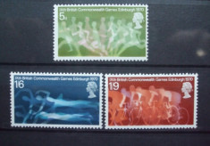 ANGLIA 1970 - CICLISM, INOT, ATLETISM, serie nestampilata, R17 foto