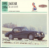 217 Foto Automobilism - JAGUAR XK 120 COUPE - Great Britain - 1951-1954 -pe verso date tehnice in franceza -dim.138X138 mm -starea ce se vede