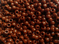 100 buc Margele plastic (acrilice) Pony Beads Opac Maro, 9 x 6 mm foto