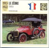 171 Foto Automobilism - LE ZEBRE TYPE B - FRANTA - 1913-1922 -pe verso date tehnice in franceza -dim.138X138 mm -starea ce se vede