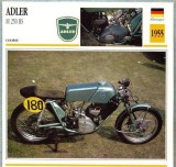 270 Foto Motociclism - ADLER M 250 RS - GERMANIA - 1955 -pe verso date tehnice in franceza -dim.138X138 mm -starea ce se vede