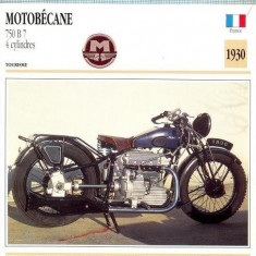 348 Foto Motociclism - MOTOBECANE 750 B 7 - FRANTA -1930 -pe verso date tehnice in franceza -dim.138X138 mm -starea ce se vede