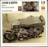 339 Foto Motociclism - GNOME &amp;amp; RHONE, BERNARDET -MILITARA - FRANTA -1939 -pe verso date tehnice in franceza -dim.138X138 mm -starea ce se vede