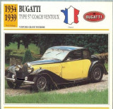 256 Foto Automobilism - BUGATTI TYPE 57 COACH VENTOUX - FRANTA - 1934-1939 -pe verso date tehnice in franceza -dim.138X138 mm -starea ce se vede