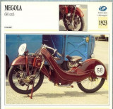284 Foto Motociclism - MEGOLA 640 CM3 - GERMANIA - 1923 -pe verso date tehnice in franceza -dim.138X138 mm -starea ce se vede
