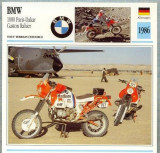 274 Foto Motociclism - BMW 1000 PARIS-DAKAR GASTON RAHIER - GERMANIA - 1986 -pe verso date tehnice in franceza -dim.138X138 mm -starea ce se vede