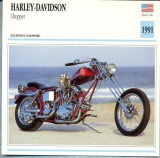 295 Foto Motociclism - HARLEY-DAVIDSON CHOPPER- SUA - 1991 -pe verso date tehnice in franceza -dim.138X138 mm -starea ce se vede