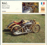 330 Foto Motociclism - M.G.C. 600 CM3 -N 3 A SIDE-CAR SIMARD - FRANTA -1933 -pe verso date tehnice in franceza -dim.138X138 mm -starea ce se vede