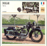340 Foto Motociclism - DOLLAR 750 V4 - FRANTA -1932 -pe verso date tehnice in franceza -dim.138X138 mm -starea ce se vede