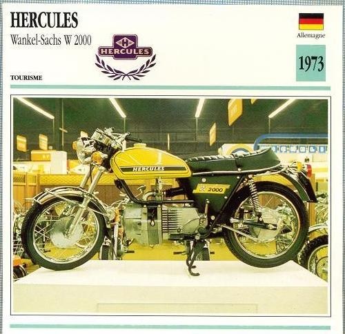 272 Foto Motociclism - HERCULES WANKEL-SACHS W 2000 - GERMANIA - 1973 -pe verso date tehnice in franceza -dim.138X138 mm -starea ce se vede