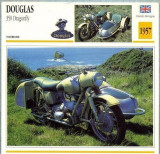 316 Foto Motociclism - DOUGLAS 350 DRAGONFLY - MAREA BRITANIE - 1957 -pe verso date tehnice in franceza -dim.138X138 mm -starea ce se vede