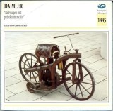 277 Foto Motociclism - DAIMLER Reitwagen mit petroleum motor - GERMANIA - 1885 -pe verso date tehnice in franceza -dim.138X138 mm -starea ce se vede
