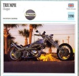 312 Foto Motociclism - TRIUMPH CHOPPER - MAREA BRITANIE - 1990 -pe verso date tehnice in franceza -dim.138X138 mm -starea ce se vede