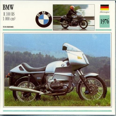 275 Foto Motociclism - BMW R 100 RS 1 000 CM3 - GERMANIA - 1976 -pe verso date tehnice in franceza -dim.138X138 mm -starea ce se vede foto