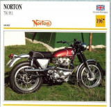 306 Foto Motociclism - NORTON 750 P11- MAREA BRITANIE - 1967 -pe verso date tehnice in franceza -dim.138X138 mm -starea ce se vede