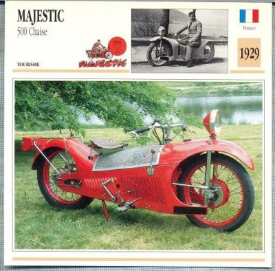 327 Foto Motociclism - MAJESTIC 500 CHAISE - FRANTA -1929 -pe verso date tehnice in franceza -dim.138X138 mm -starea ce se vede foto