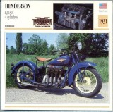 297 Foto Motociclism - HENDERSON KJ 1301 - SUA - 1931 -pe verso date tehnice in franceza -dim.138X138 mm -starea ce se vede