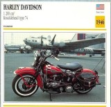 294 Foto Motociclism - HARLEY DAVIDSON 1200 CM3 KNUCKLEHEAD- SUA - 1946 -pe verso date tehnice in franceza -dim.138X138 mm -starea ce se vede