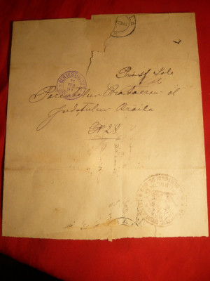 Plic spec.pt.ziare ,stamp. violet cu nava Bertesti de Sus plasa Balta jud.Braila 1901 foto