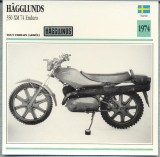 261 Foto Motociclism - HAGGLUNDS 350 XM 74 ENDURO- SUEDIA - 1974 -pe verso date tehnice in franceza -dim.138X138 mm -starea ce se vede