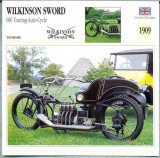 319 Foto Motociclism - WILKINSON SWORD 680 TOURING... - MAREA BRITANIE - 1909 -pe verso date tehnice in franceza -dim.138X138 mm -starea ce se vede