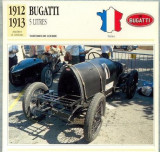252 Foto Automobilism - BUGATTI 5 LITRES - FRANTA - 1912-1913 -pe verso date tehnice in franceza -dim.138X138 mm -starea ce se vede