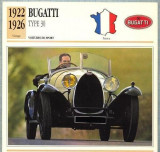 254 Foto Automobilism - BUGATTI TYPE 30 - FRANTA - 1922-1926 -pe verso date tehnice in franceza -dim.138X138 mm -starea ce se vede