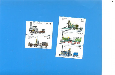 ST-85=SUA 1987 Locomotive Serie de 5 timbre MNH foto