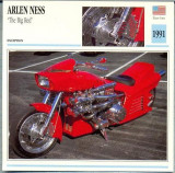 299 Foto Motociclism - ARLEN NESS ,,THE BIG RED&quot; - SUA - 1991 -pe verso date tehnice in franceza -dim.138X138 mm -starea ce se vede