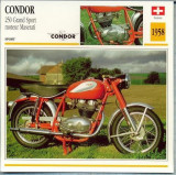 267 Foto Motociclism - CONDOR 250 GRND PRIX MOTEUR MASERATI - ELVETIA - 1958 -pe verso date tehnice in franceza -dim.138X138 mm -starea ce se vede