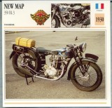 329 Foto Motociclism - NEW MAP 350 BL 3 - FRANTA -1930 -pe verso date tehnice in franceza -dim.138X138 mm -starea ce se vede