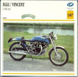 283 Foto Motociclism - EGLI / VINCENT 1 000 CM3- ELVETIA - 1967 -pe verso date tehnice in franceza -dim.138X138 mm -starea ce se vede