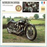 345 Foto Motociclism - KOEHLER-ESCOFFIER 1 000 CM3 DES RECORDS - FRANTA -1935 -pe verso date tehnice in franceza -dim.138X138 mm -starea ce se vede