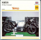 305 Foto Motociclism - NORTON 350 MANX F HORIZONTAL - MAREA BRITANIE - 1954 -pe verso date tehnice in franceza -dim.138X138 mm -starea ce se vede