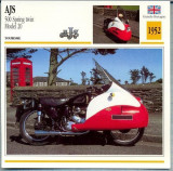 307 Foto Motociclism - AJX 500 SPRING TWIN MODEL 20- MAREA BRITANIE - 1952 -pe verso date tehnice in franceza -dim.138X138 mm -starea ce se vede