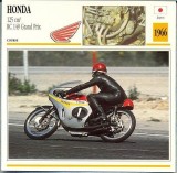 393 Foto Motociclism - HONDA 125 CM3 RC 149 GRAND PRIX - JAPONIA -1966 -pe verso date tehnice in franceza -dim.138X138 mm -starea ce se vede