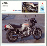 384 Foto Motociclism - SUZUKI GSX 11000 E - JAPONIA -1982 -pe verso date tehnice in franceza -dim.138X138 mm -starea ce se vede