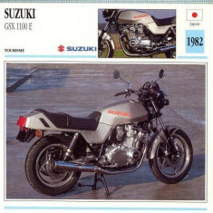 384 Foto Motociclism - SUZUKI GSX 11000 E - JAPONIA -1982 -pe verso date tehnice in franceza -dim.138X138 mm -starea ce se vede