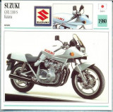 379 Foto Motociclism - SUZUKI GSX 1100 S KATANA - JAPONIA -1980 -pe verso date tehnice in franceza -dim.138X138 mm -starea ce se vede