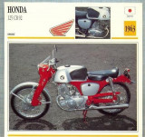 400 Foto Motociclism - HONDA 125 CB 92 - JAPONIA -1963 -pe verso date tehnice in franceza -dim.138X138 mm -starea ce se vede
