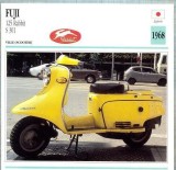 356 Foto Motociclism - FUJI 125 RABBIT S 301 -SCOOTER - JAPONIA -1968 -pe verso date tehnice in franceza -dim.138X138 mm -starea ce se vede