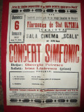 Afis Concert Simfonic Filarmonica Oltenia Craiova,la pian Irina Lazarescu 1952
