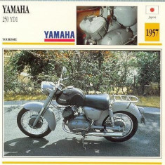 376 Foto Motociclism - YAMAHA 250 YD1 - JAPONIA -1957 -pe verso date tehnice in franceza -dim.138X138 mm -starea ce se vede