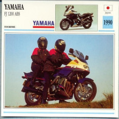 375 Foto Motociclism - YAMAHA FJ 1200 ABS - JAPONIA -1990 -pe verso date tehnice in franceza -dim.138X138 mm -starea ce se vede