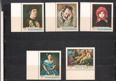 No(02)timbre-Romania 1968-L.P.668-REPRODUCERI DE ARTA I-serie deparaiata foto