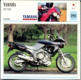 367 Foto Motociclism - YAMAHA 850 TDM - JAPONIA -1991 -pe verso date tehnice in franceza -dim.138X138 mm -starea ce se vede