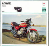 360 Foto Motociclism - KAWASAKI 350 S 2 - JAPONIA -1972 -pe verso date tehnice in franceza -dim.138X138 mm -starea ce se vede