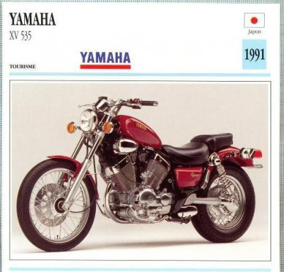 370 Foto Motociclism - YAMAHA XV 535 - JAPONIA -1991 -pe verso date tehnice in franceza -dim.138X138 mm -starea ce se vede foto