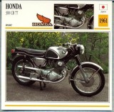 397 Foto Motociclism - HONDA 300 CB 77 - JAPONIA -1961 -pe verso date tehnice in franceza -dim.138X138 mm -starea ce se vede